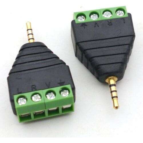 20pcs Gold plated 2.5mm 4pole Plug Screw Terminal Binding Post connector