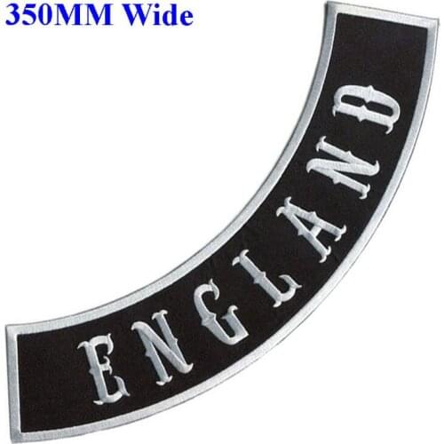3 colors 350mm wide ENGLAND motorcycle biker patches iron on embroidered patches for jackets clothing embroidery rocker patches