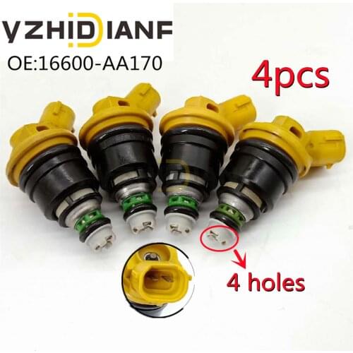4x 16600 AA170 For Subaru- Sti WRX GC8 2005-2011 550cc Yellow Side Fuel Injectors nozzle 16600-AA170 16600AA170 Car Auto Parts