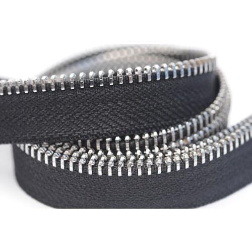 #5 copper zipper silver track Single zipper sliders zipper head 60/70/80cm zipper coat 2pcs/lot free shipping