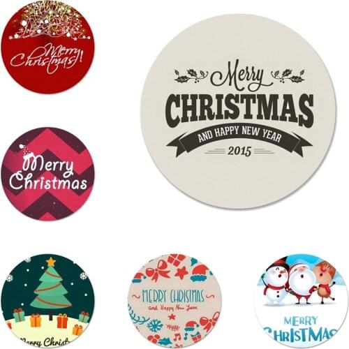 58mm happy New Year merry Christmas Icons Pins Badge Decoration Brooches Metal Badges For Clothes Backpack Decoration