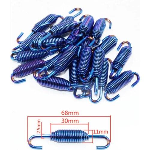 6Pcs/BLUE Motorcycle arts exhaust pipe Accessories spring hook inless steel large displacement activity hook Scorpio strengthen