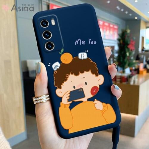 ASINA Liquid Silicone Case For Huawei P40 P30 P20 P Smart 2019 Z Cover Cartoon Bumper Couple Cases For Nova3 3i Coque Capa Girl