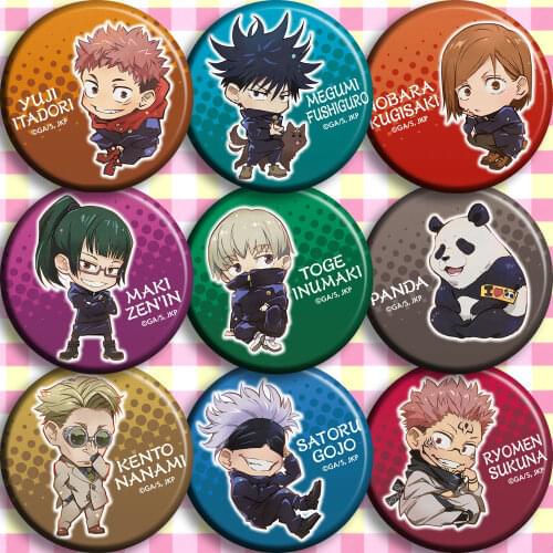 Jujutsu Kaisen Cosplay Badges Itadori Yuji Brooch Icon Collection Bag Breastpin for Backpacks Clothing Fushiguro Megumi Satoru