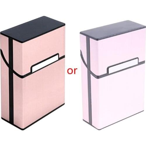 Black Aluminum Metal Cigar Cigarette Box Holder Pocket Tobacco Storage Case
