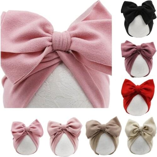 Baby Hat Girls Bows Turban Hats Infant Photography Props Cotton Kids Beanie Baby Cap Accessories Children Hats