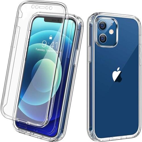 For iPhone 8 SE 5s 5 6G 6 6s 7 Plus Full Body Coverage phone case Front+Back tpu Crystal soft For iPhone X Xs 12 11 Pro Max XR