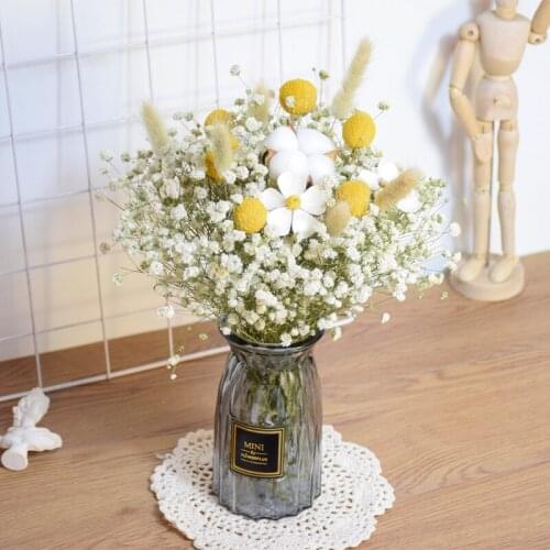 Cotton Babies Breath Billy Ball Bunny Tail Natural Dried Flowers Gypsophila DIY Floral Bouquets Arrangement Wedding Home Decor