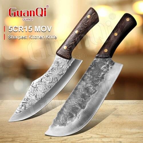 Handmade Forged Kitchen Slaughter Knife Stainless Steel Cleaver Butcher Knife For Bone Meat Fish Fruit Vegetables Cooking Tools