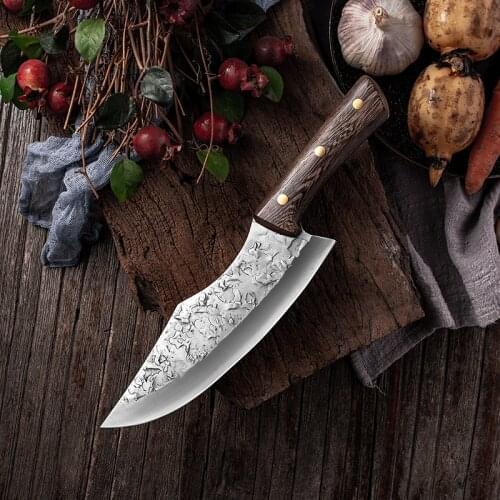 Kitchen Chef Knife Forged Stainless Steel Meat Fish Slicing Butcher Knife Wood Handle Chinese Cleaver Kitchen Accessories