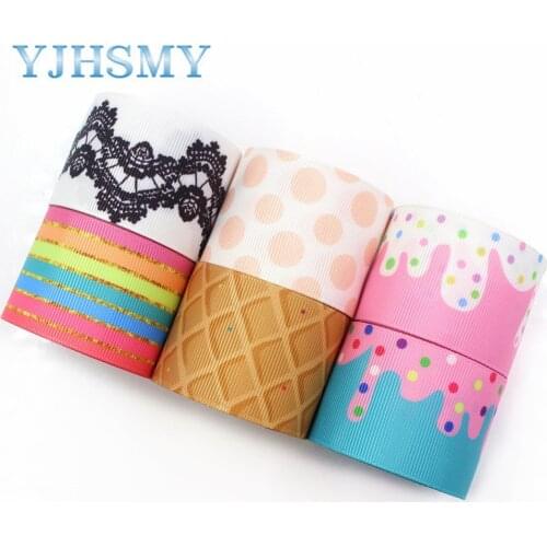 YJHSMY I-19327-831,5yard/lot 38mm geometric Thermal transfer Printed grosgrain Ribbons,bow cap DIY accessories decorations