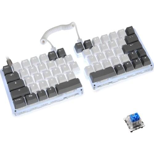 Macro Split Mechanical Keyboard 62 Keys Programmable Ergonomic Gaming Keyboard with OEM Outemu Blue Switches with White Backlit