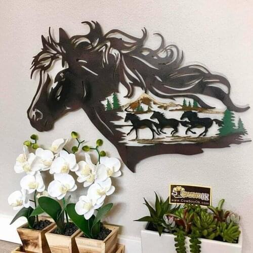 Metal Horse Shadow Home Western Decor Forest Animal Metal-Wall Art Home Decoration Best Gift for Special Occasions