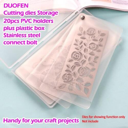 DUOFEN METAL CUTTING DIES HOLDER medium size cutting dies storage plus fabric bag DIY Scrapbook Paper Album 2019 new