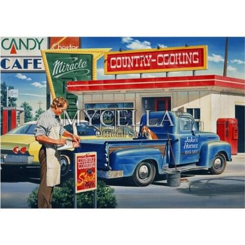 Cartoon 5d Diy Diamond Painting Car Diamond Embroidery Landscape Cross Stitch Mosaic Needlework Rhinestone Home decor gift