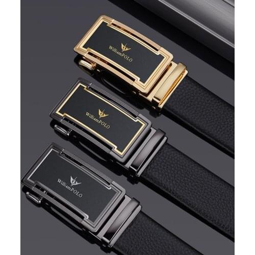Fashion mens leather belt automatic buckle belt multi-color trouser belt