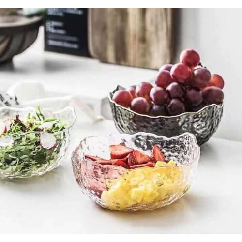 Nordic Glass Bowl Tарелки для еды Soup Pot Transparent Dessert Kitchen Bowls Tableware Vegetable And Fruit Salad Household