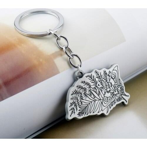 Fashion New PS4 Game The Last of Us 2 Ellie Tattoo Pendant Keychains Keyrings Plant Pattern Keychains For Women Men Jewelry Gift