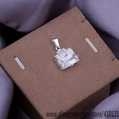 P269_2 Lucky Charm Silver Color Pendants For Women Jewelry Necklace Girl Lady Accessories Fashion Corrugated Insets /fodaofk