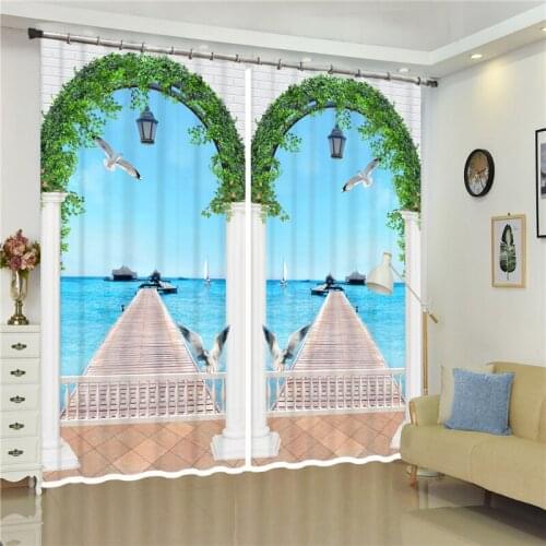 Luxury Elegent Blue Wedding 3D Photo Printing Blackout Window Curtain For Living room Bedding room Decoration Drapes Cortinas