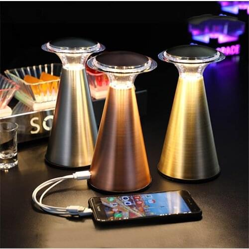 Touch Sensor Bar Table Lamps Bedroom Bedside Lamp Rechargeable LED Night Lights Portable Restaurant Dinner Cafe Table Light
