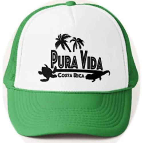 Funny Costa rica pura vida ttucker hat Vacation Adjustable Mesh Trucker Hat Baseball Cap