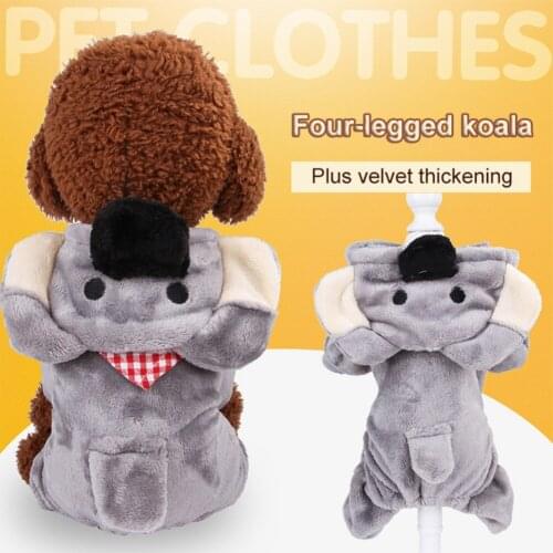 Winter Cat Clothes Warm Fleece Grey Koala Pet Costume For Small Cats Kitten Jumpsuits Clothing Cat Coat Jacket Pets Dog Hoodie