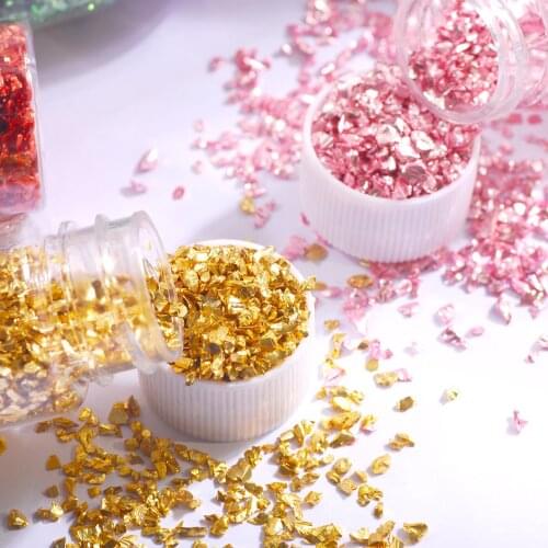 25g/bottle Glass Metal Crushed Stone Resin Filling DIY Crystal Epoxy Resin Coaster Mold Nail Art Decoration Handmade Crafts