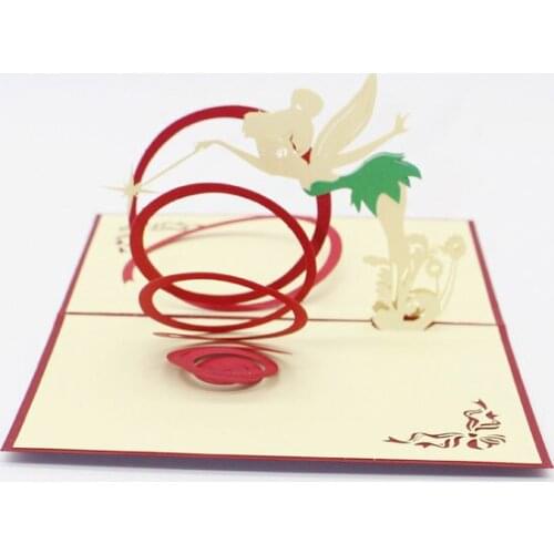 3D Laser Cut Handmade Cute Cartoon Magic Fairy Paper Invitation Greeting Cards PostCard Kids Birthday Party Childrens Day Gift