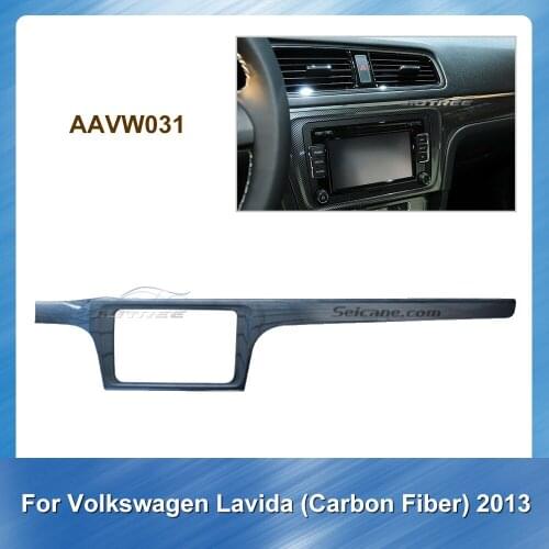 2Din Car Radio Fascia Multimedia fascia For Volkswagen Lavida Carbon Fiber 2013 Car refitting DVD frame Panel Bezel Trim kit