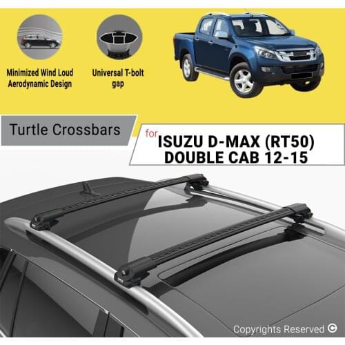 BARS FOR ISUZU D-MAX (RT50) DOUBLE CAB 2012 - 2015 ALUMINUM ALLOY SIDEBARS CAR ROOF RACK LUGGAGE CARRIER CROSSBAR