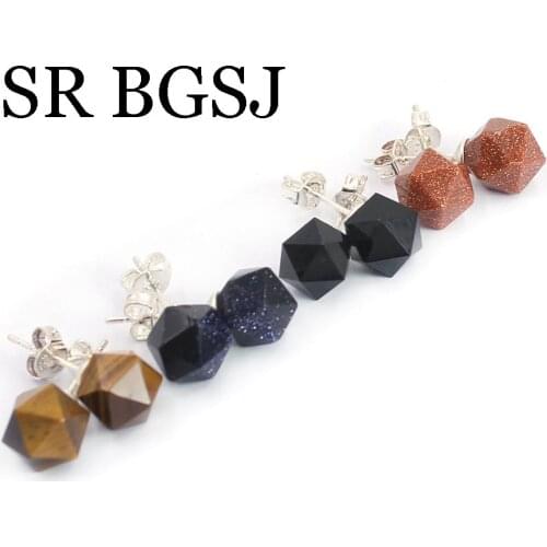 Free Shipping Wedding Jewelry Natural Genuine Gems Stone Woman Stud Earrings