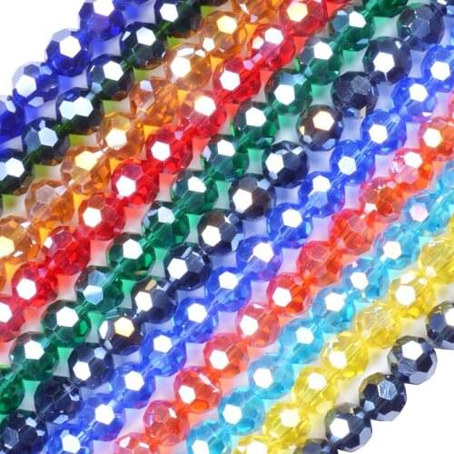 4MM 6MM 8MM Football Faceted Austrian Crystal Beads High Quality Round Sphere Loose Beads for Jewelry Making Bracelet DIY
