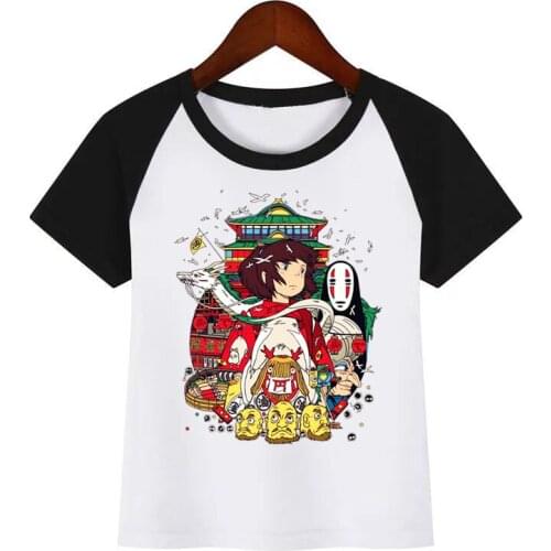 Children New Cartoon Spirited Away Faceless Diy Print Cartoon Children T-shirt Baby Kids Funny Clothes Children Summer T-shirt