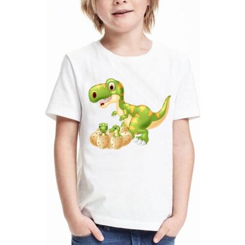 Dinosaur Boy T Shirt for Girls Tops Summer Print Graphic Tee Cute Clothing Kids Clothes Girls24M-8T Short Sleeve