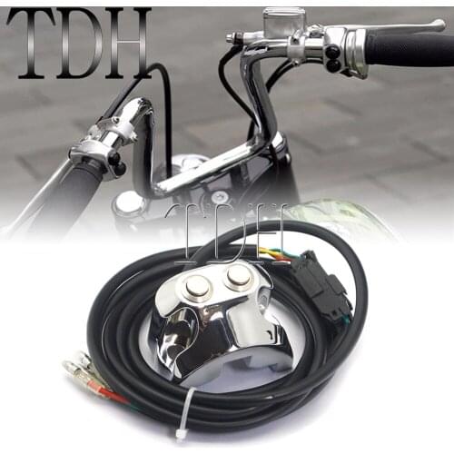 Cafe Racer Motorcycle 1" 25mm Handlebar Control Switches W/ Wiring Harness For Harley Dyna V-Rod Sportster XL883 AERO AERO-A