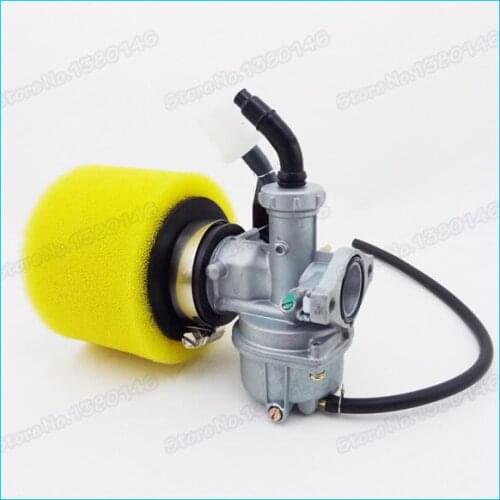22mm PZ22 Carburetor Carb & 38mm Yellow Air Filter For ATV Quad Go Kart Pit Pro Dirt Trail Bike 110cc 125cc Motocross Motorcycle