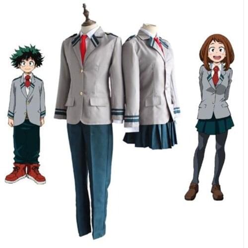 My Hero Academy Cosplay Boku No Hero Academia Cosplay Costume OCHACO URARAKA Midoriya Izuku Costume AsuiTsuyu Full Sets Wig