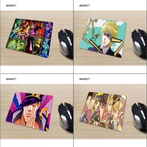 MRGBEST Anime Mouse Pads Jojo Bizarre Adventure Small Size Anti-slip Natural Desk Mats 25x29/20x25/18x22cm for Cartoon Fans