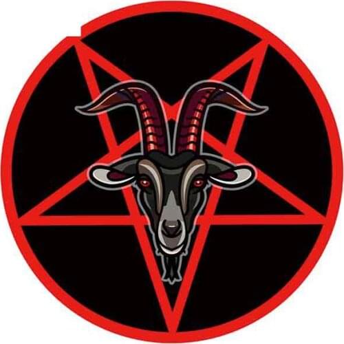 Creative 13cm X 13cm for Pentagram with Demon Baphomet Satanic Goat Head Car Decal Fashion Scratch-proof Sticker Sunscreen