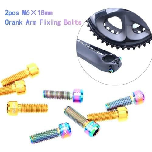 RISK Ti Bicycle Crank Bolts M6*18mm Crankset Arm Fixing Bolts MTB Road Bike Crank Screws Titanium Alloy Ultralight Bicycle Bolts