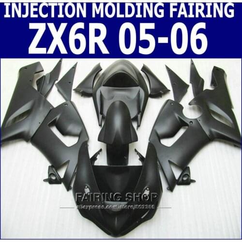 Matte black ZX6r 2005 06 Fairings For Kawasaki Ninja 05 2006 ( 100%fit ) Injection mold Fairing kit +7gifts v13