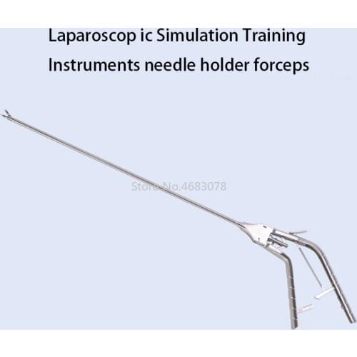1piece Medical Stainless Steel Curve Laparoscopic Simulation Training Instruments needle holder forceps Educational Equipment
