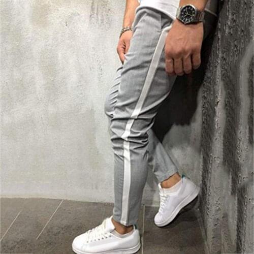 Men Stripe Outdoor Casual Jogger Sweatpants Mens Track Pants Casual Sport Gym Jogging Jogger Pencil Pants Trousers Slim Fit