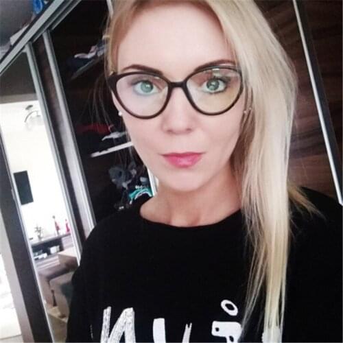 Fashion Transparent Spectacle Woman Cat Eye Glasses Frame Women Men Clear Lens Optical Reading Eyeglasses Vintage Fake Eyewear