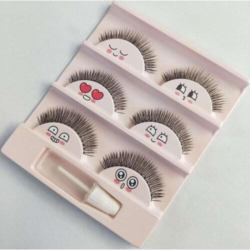 Pretty Cross False Eyelashes Cute Makeup Fake Thick Eye Lashes New Fashion Live Natural Daily High Quality 3 Pairs Strip Lashes