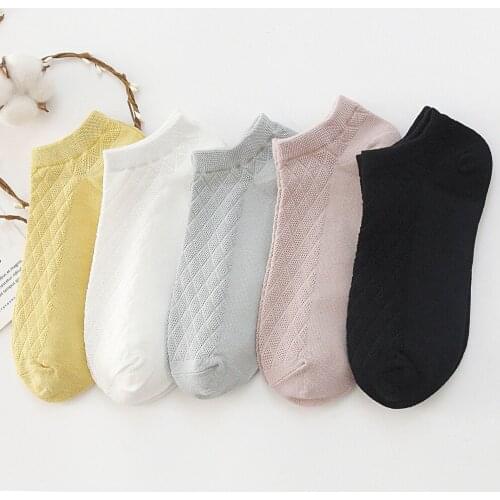 10 Pairs Cotton Women Socks Breathable Ankle Socks Ladies Solid Color Casual Girls Short Socks Invisible Boat Sock Spring/Summer
