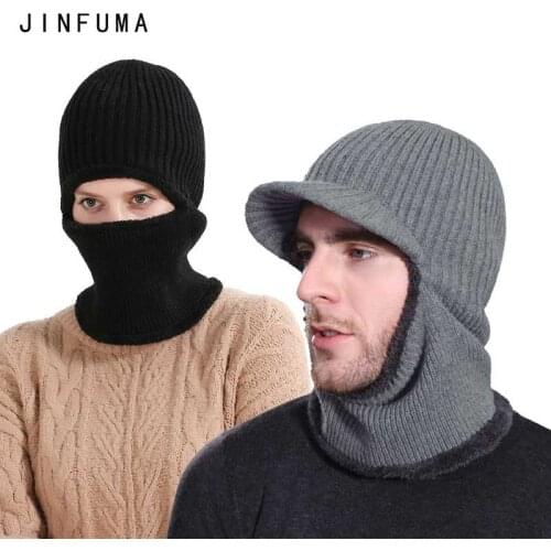 New Winter Hat Men Solid Color Knitting Wool Beanies Autumn Winter Warm Comfortable Hat Outdoor Accessories Thick Cotton Hats