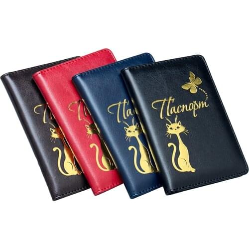 New Arrival Passport Cover for Women Print Cute Cat Passport Holder Female Card Holder For Cards Man Fashion Cover for Documents