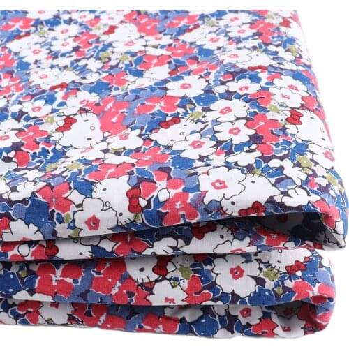 Half a Meter Cotton Fabric Animal Cartoon cat flowers for Clothes Baby Dress Sewing Bed Sheet Pillow Cover DIY Sewing Fabrics